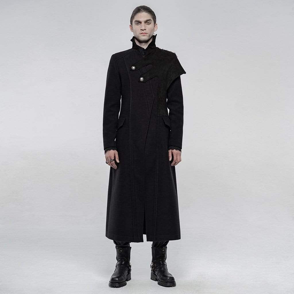 Men's Gothic Military Style Woolen Overcoat