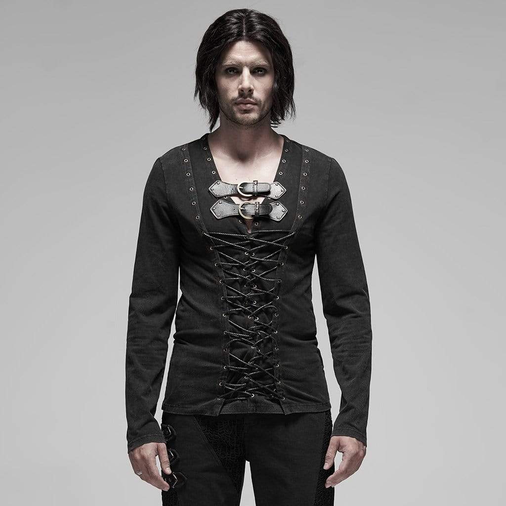 Men's Gothic Pirate Ropes Long Sleeve T-shirts