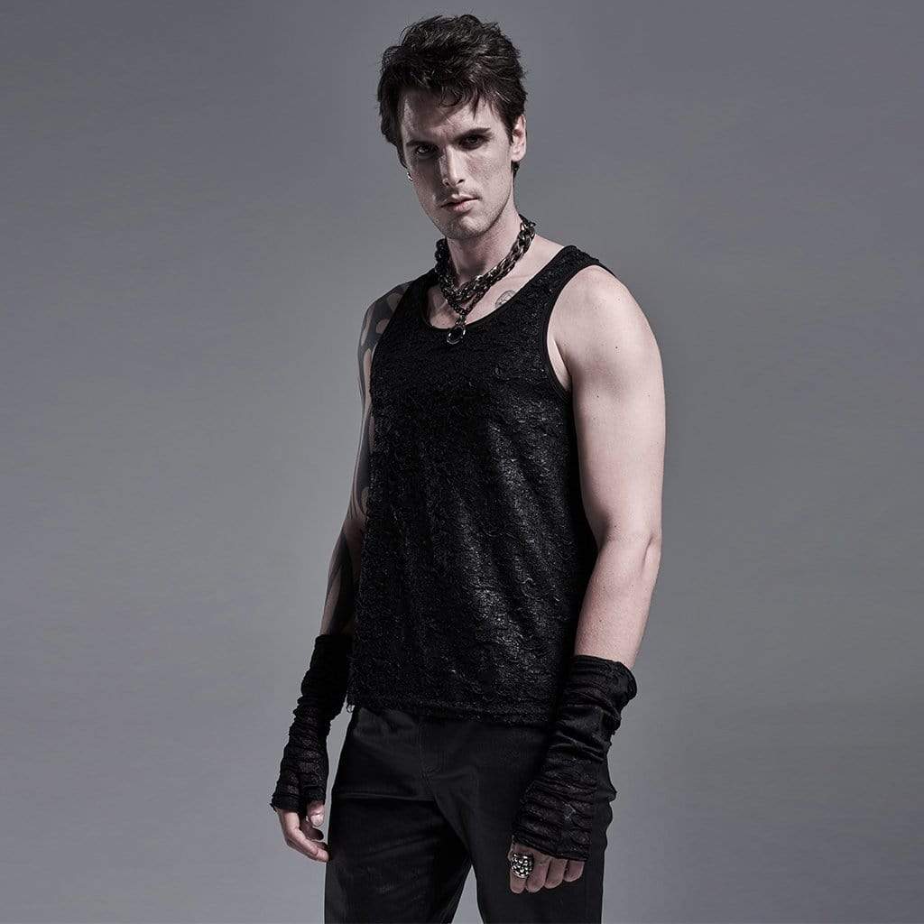 Men's Gothic Ripped Long Gloves