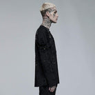Punk Rave Men's Gothic Ripped Splice Knitted Top