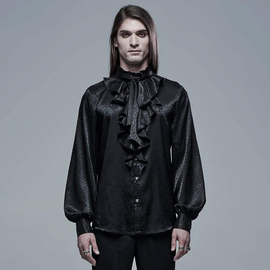 Men's Gothic Ruffles Puff Sleeved Loose Shirt