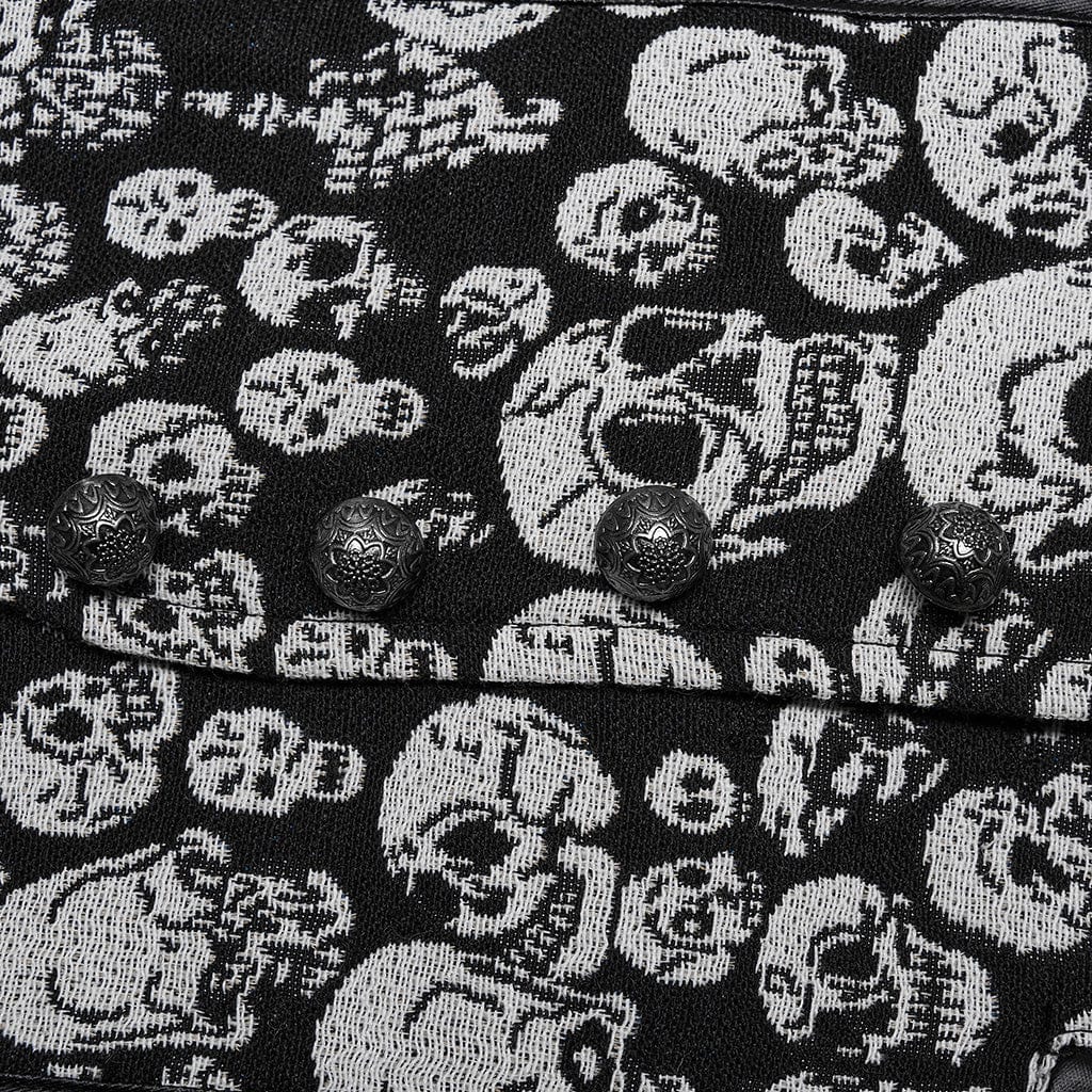 PUNK RAVE Men's Gothic Skulls Printed Vest
