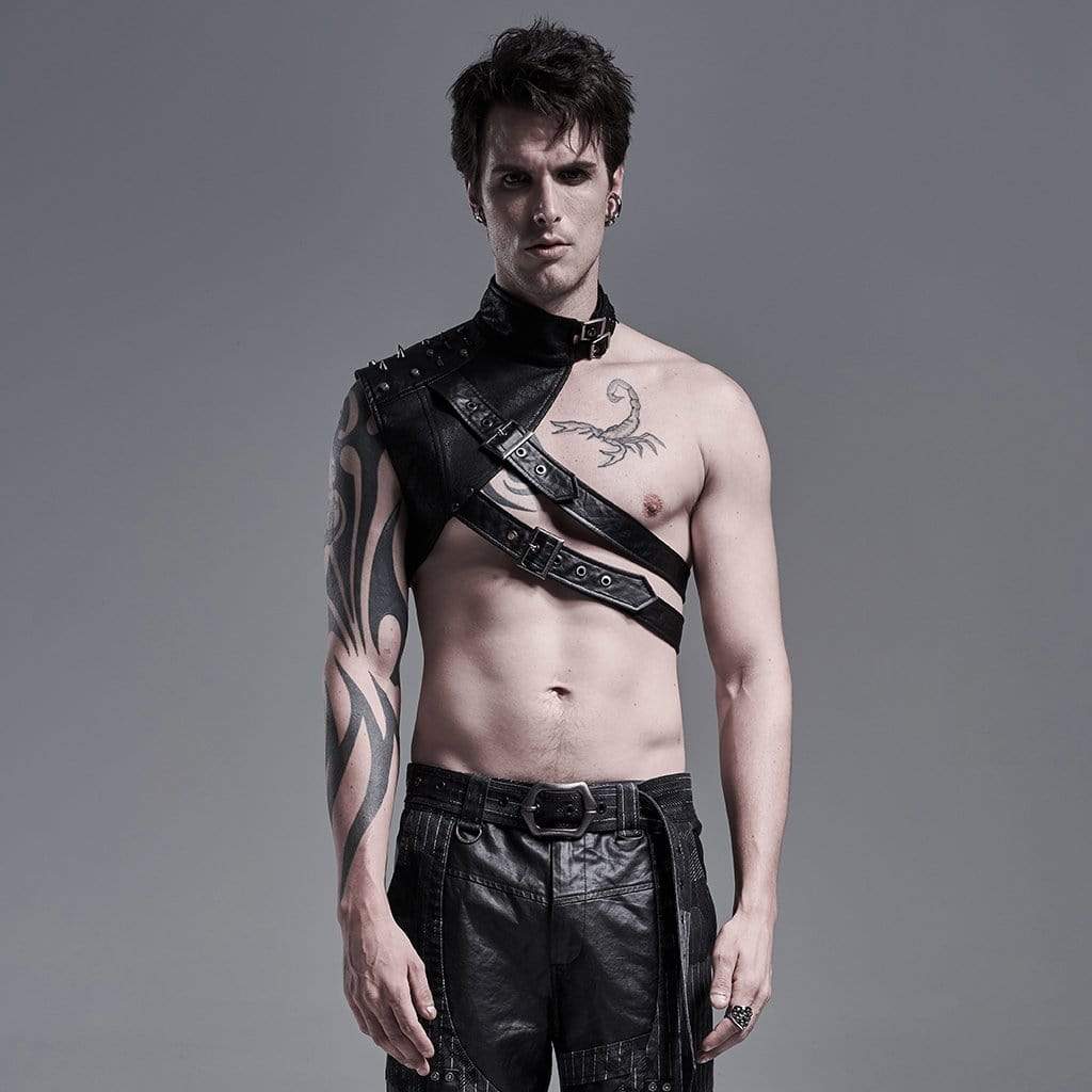 Men`s Punk Style Gothic Jeans With A Chain