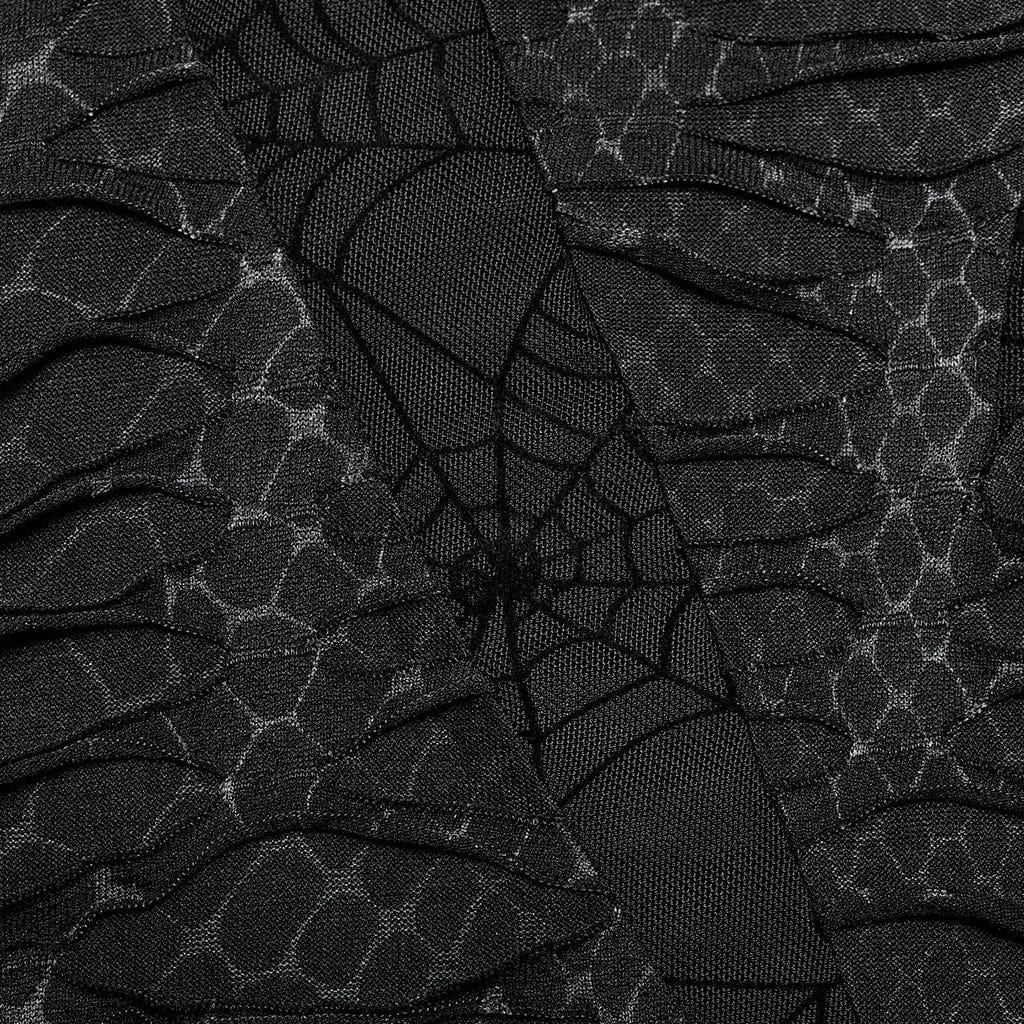 PUNK RAVE Men's Gothic Spider Mesh Ripped Tank Top