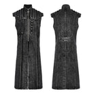 PUNK RAVE Men's Gothic Stand Collar Distressed Long Vest