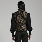 PUNK RAVE Men's Gothic Stand Collar Embossed Vest
