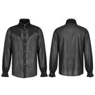 Punk Rave Men's Gothic Stand Collar Floral Embroidered Shirt