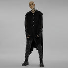 PUNK RAVE Men's Gothic Turn-down Collar Mesh Splice Irregular Vest