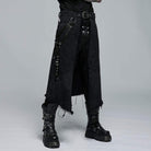 Punk Rave Men's Gothic Unedged Buckle Splice Kilt