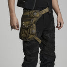 PUNK RAVE Men's Punk Big-Pocket Rivet Waist Bag