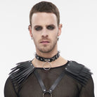 Punk Rave Men's Punk Big Ring Faux Leather Choker