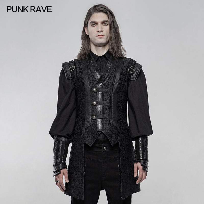 Men's Punk Buckle-up Short Stand Collar Waistcoats