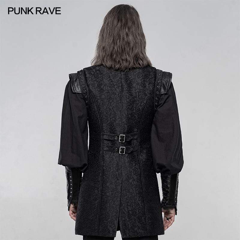 Men's Punk Buckle-up Short Stand Collar Waistcoats