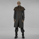 PUNK RAVE Men's Punk Cloak Splice Buckles Long Coat