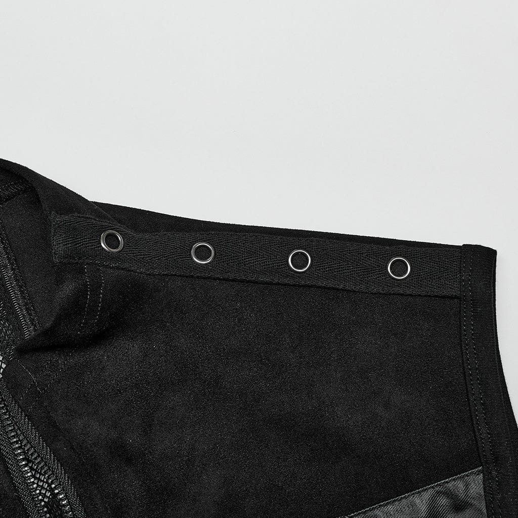 Men's Punk Patches Splice Buckles Vest – Punk Design