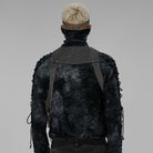 PUNK RAVE Men's Punk Distressed Buckles Harness with Bag