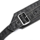 PUNK RAVE Men's Punk Distressed Buckles Harness with Bag