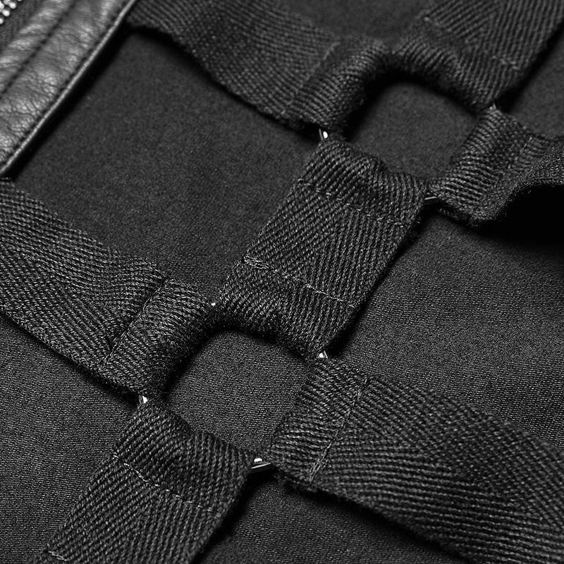 Men's Punk Faux Leather Hollowed-Out Vest