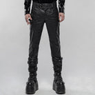 PUNK RAVE Men's Punk Faux Leather Pants