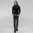 PUNK RAVE Men's Punk Faux Leather Pants