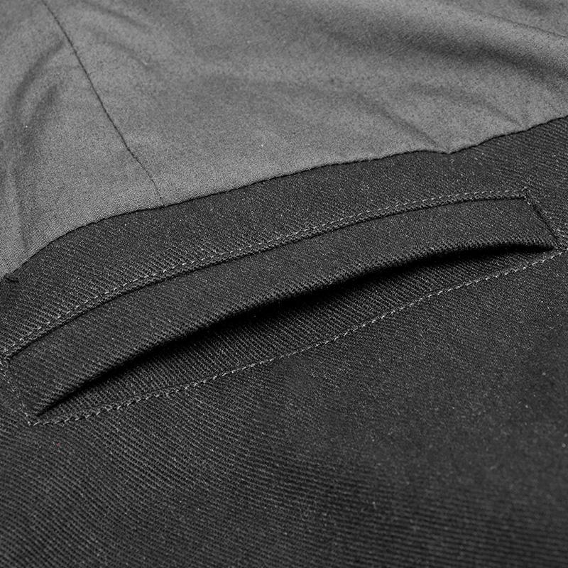 Men's Punk Faux Leather Trimmed Woolen Vest