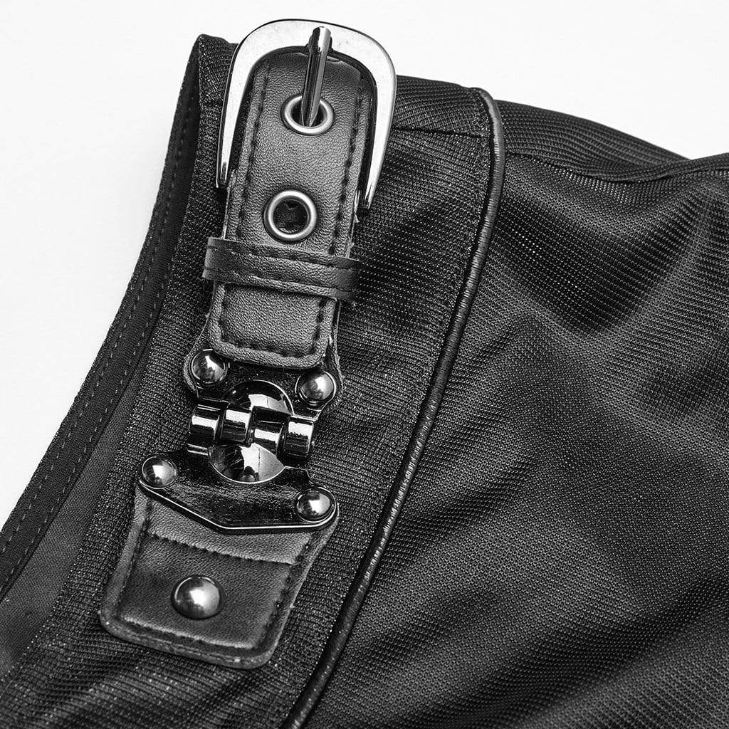 Men's Punk Futuristic Zipper Back Vests