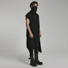 PUNK RAVE Men's Punk Irregular Ripped Casual Vest