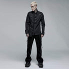 Punk Rave Men's Punk Irregular Skull Buckle Shirt
