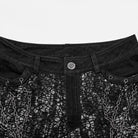 PUNK RAVE Herren Punk Mesh Splice Strap Pants