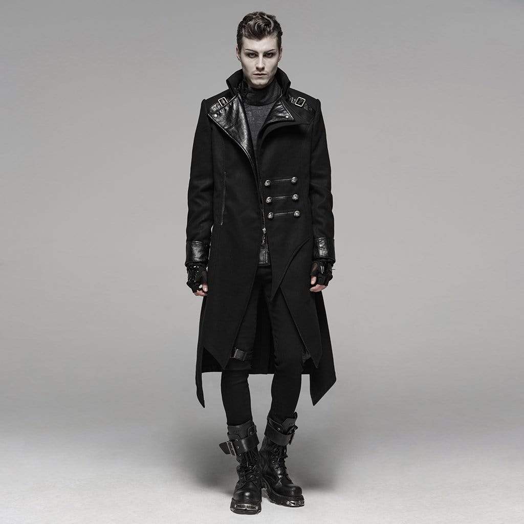 Men's Punk Military Style Double-breasted Long Coat – Punk Design