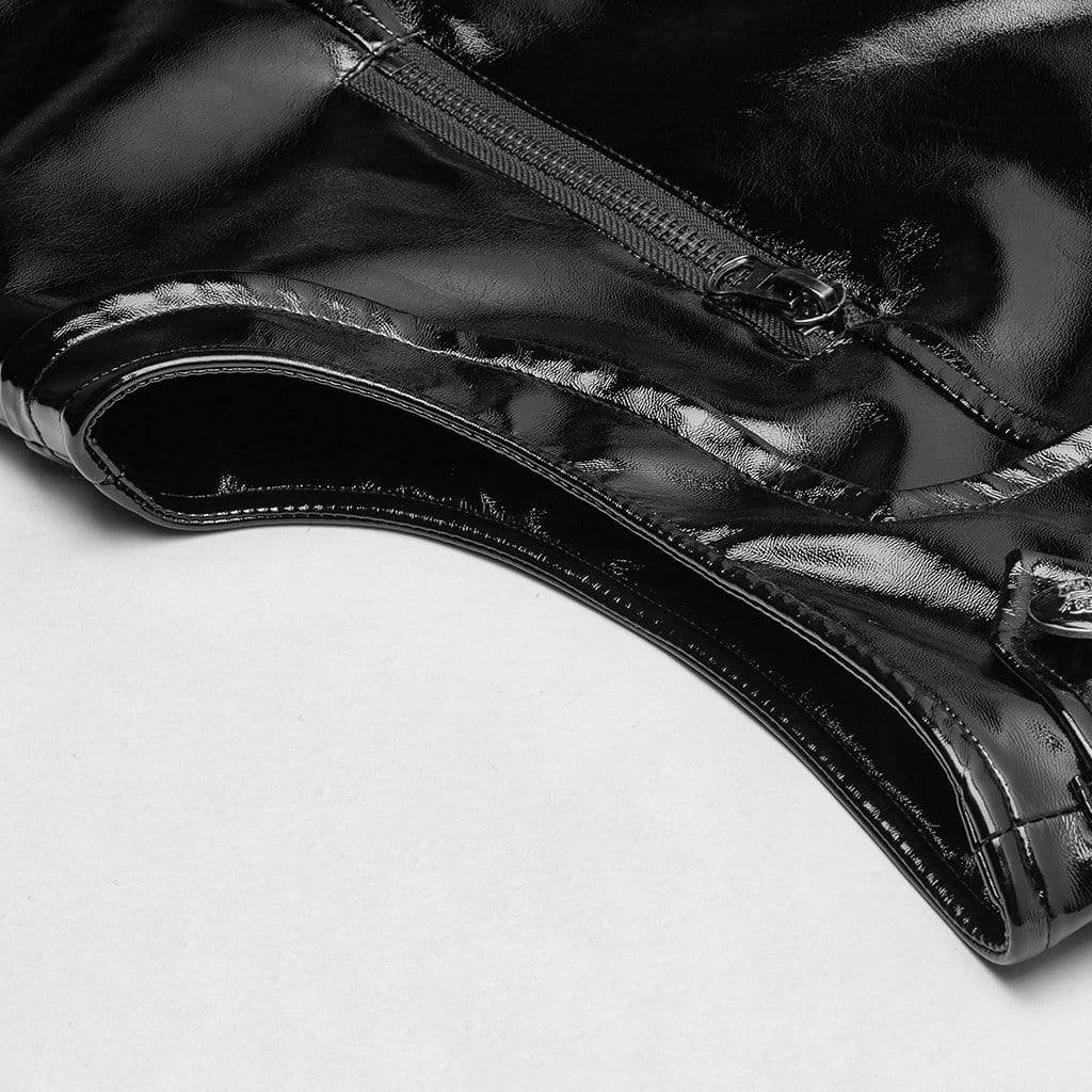 Men's Punk Patent Leather Waistcoat