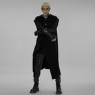 PUNK RAVE Men's Punk Ripped Gloves with Detachable Buckle