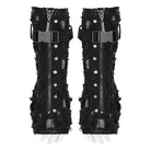 PUNK RAVE Men's Punk Ripped Gloves with Detachable Buckle