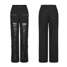 PUNK RAVE Herren Punk Ripped Mesh Splice Straight Pants