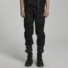 PUNK RAVE Men's Punk Ripped Splice Pants