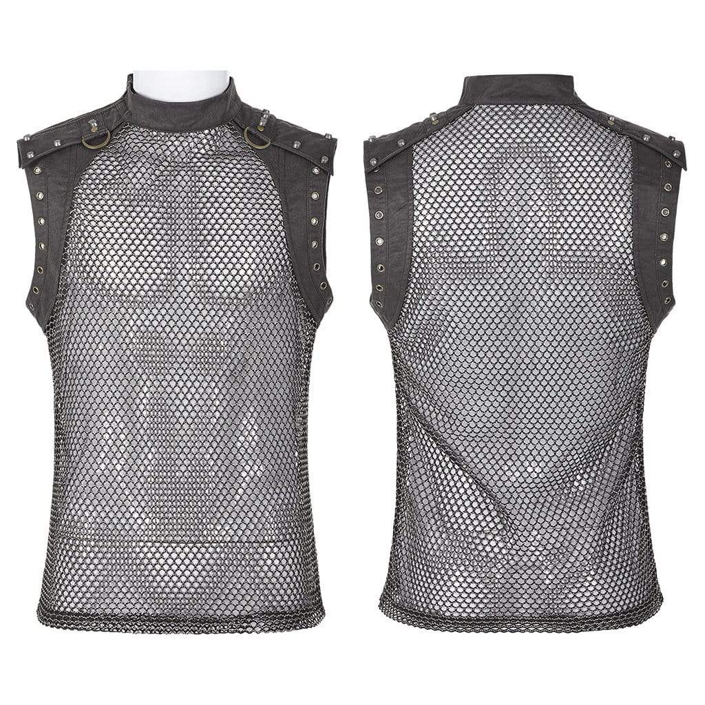 Men's Punk See-through Mesh Vests