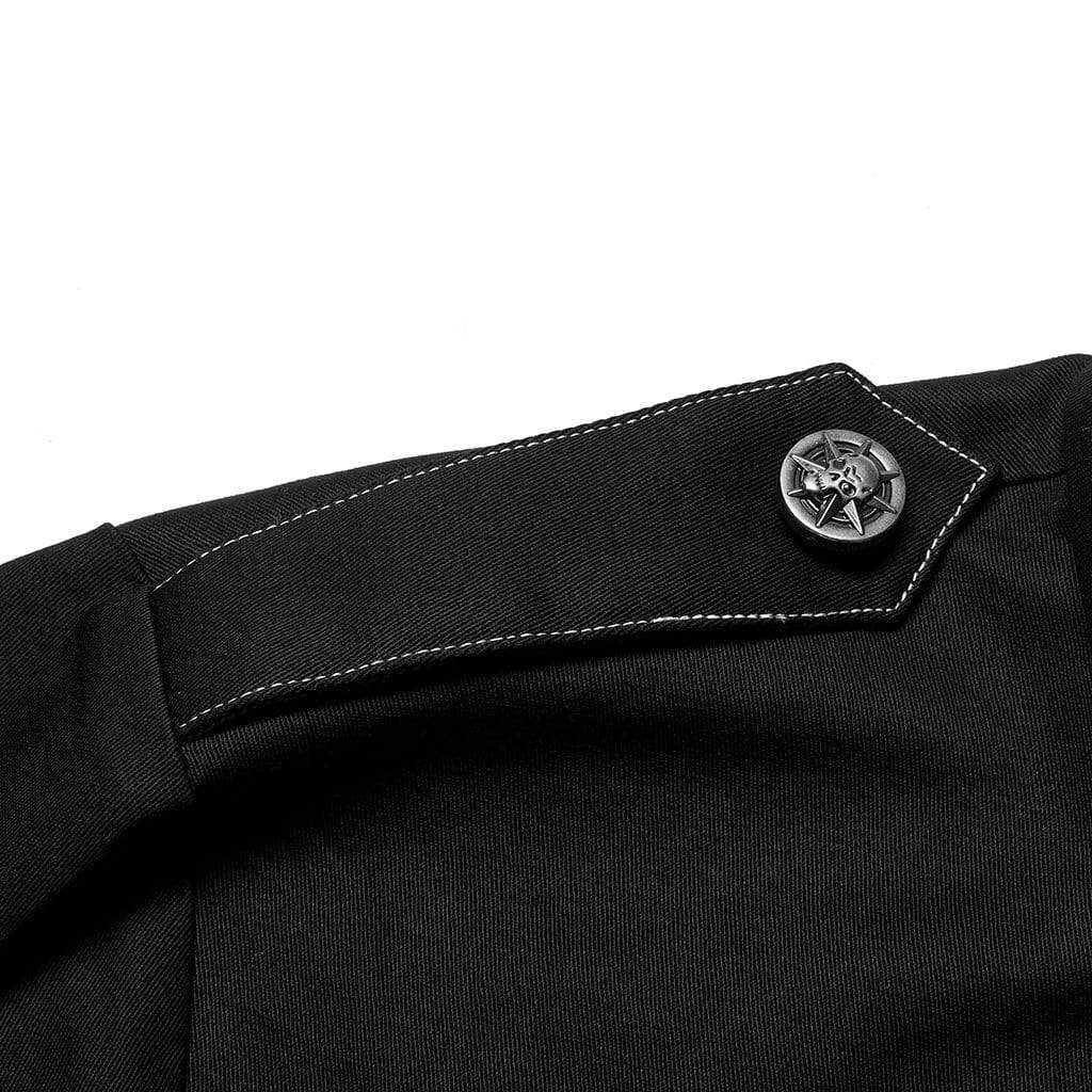 Punk Rave Men's Punk Skull Embroidered Shirt