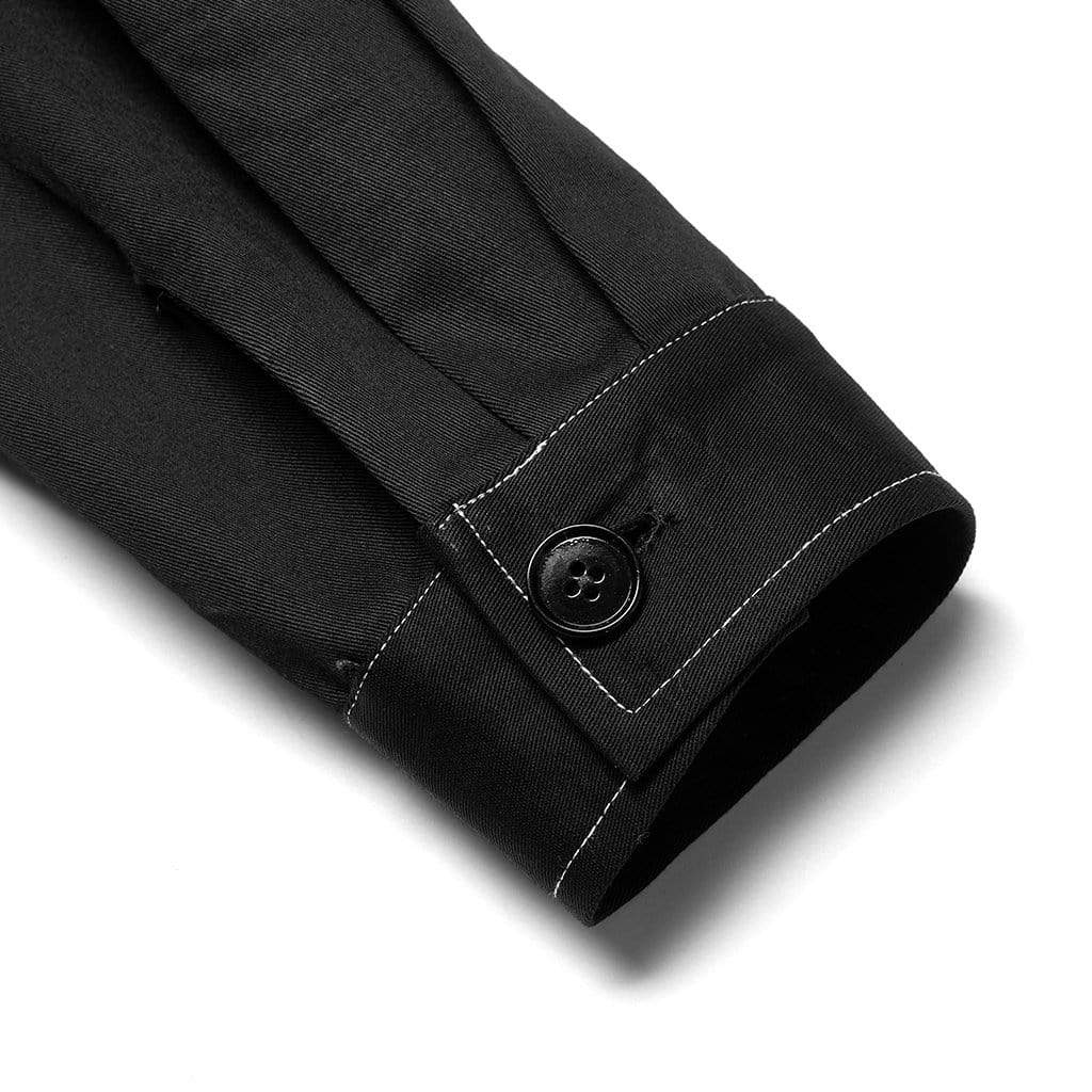 Punk Rave Men's Punk Skull Embroidered Shirt