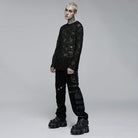 Camiseta de malla transparente con calavera punk para hombre de Punk Rave