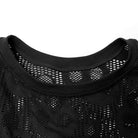 Camiseta de malla transparente con calavera punk para hombre de Punk Rave