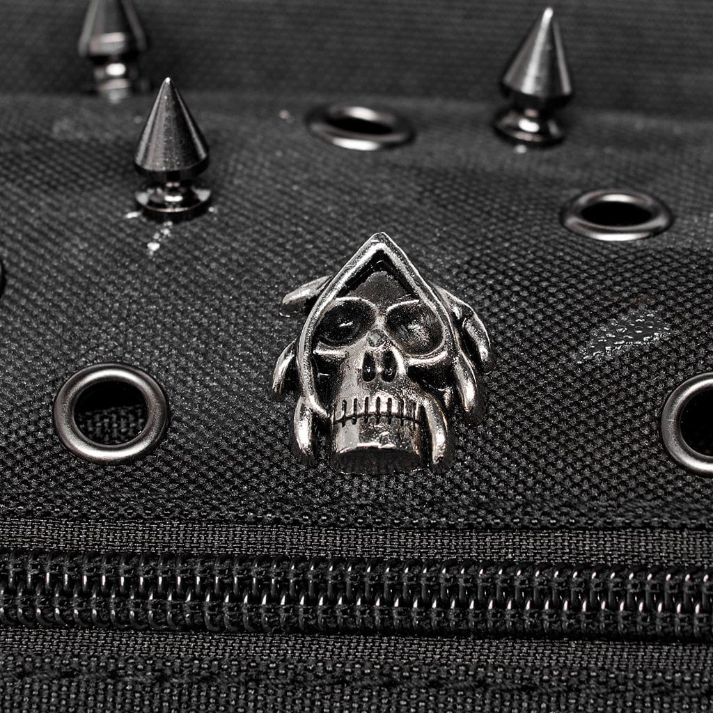 PUNK RAVE Men's Punk Skull Rivets Waist Bag