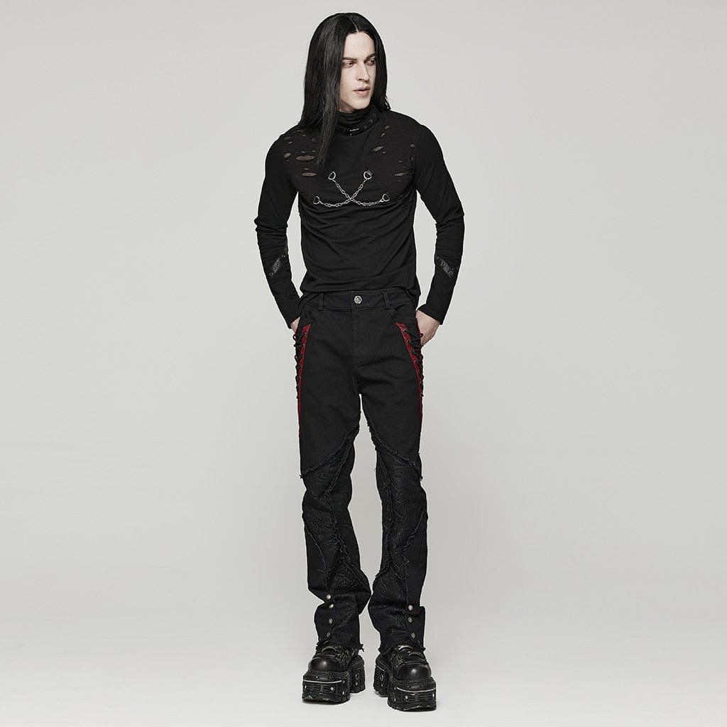 PUNK RAVE Herren Punk Spider Mesh Splice Hose