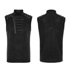 PUNK RAVE Men's Punk Stand Collar Asymmetric Zipper Vest
