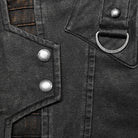 PUNK RAVE Men's Punk Stand Collar Splice Distressed Jacket