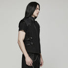 PUNK RAVE Men's Punk Stand Collar Strap Vest