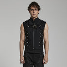PUNK RAVE Men's Punk Stand Collar Vest