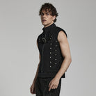 PUNK RAVE Men's Punk Stand Collar Vest
