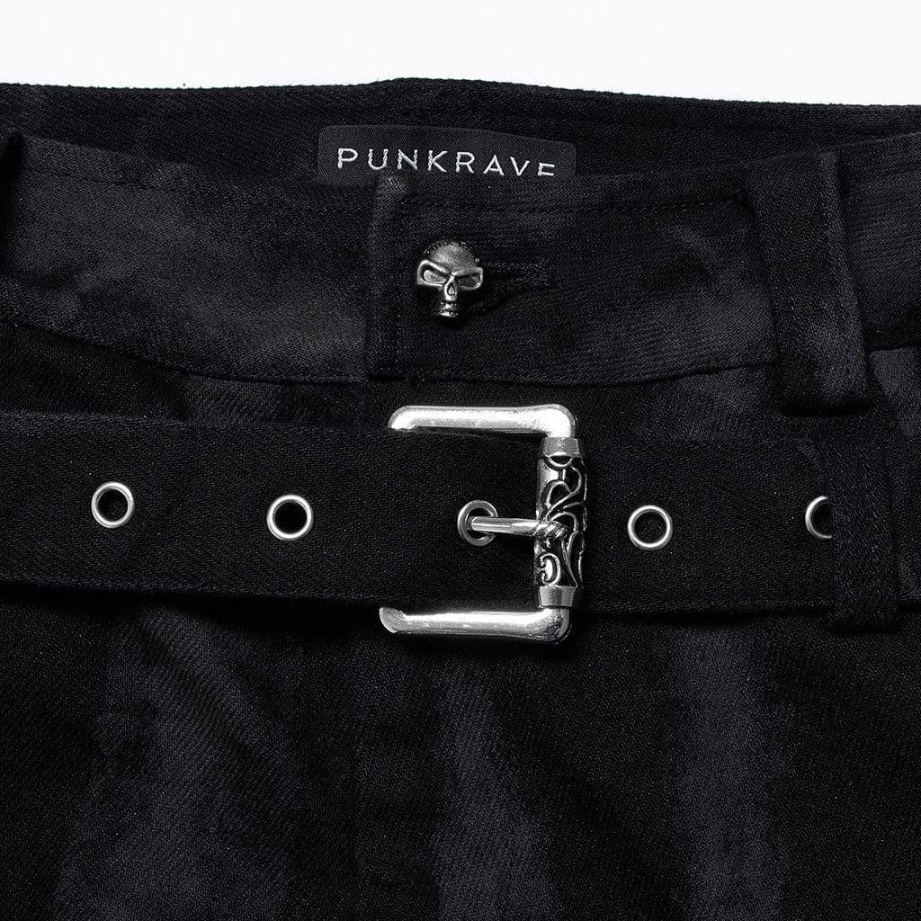 Punk Rave Men's Punk Strappy Buckles Flared Pants