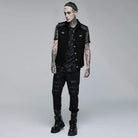 Punk Rave Men's Punk Turn-down Collar Unedged Waistcoat