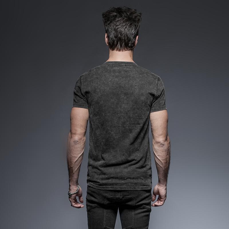 Men's Punk Zipper Lace Up T Shirt With Straps
